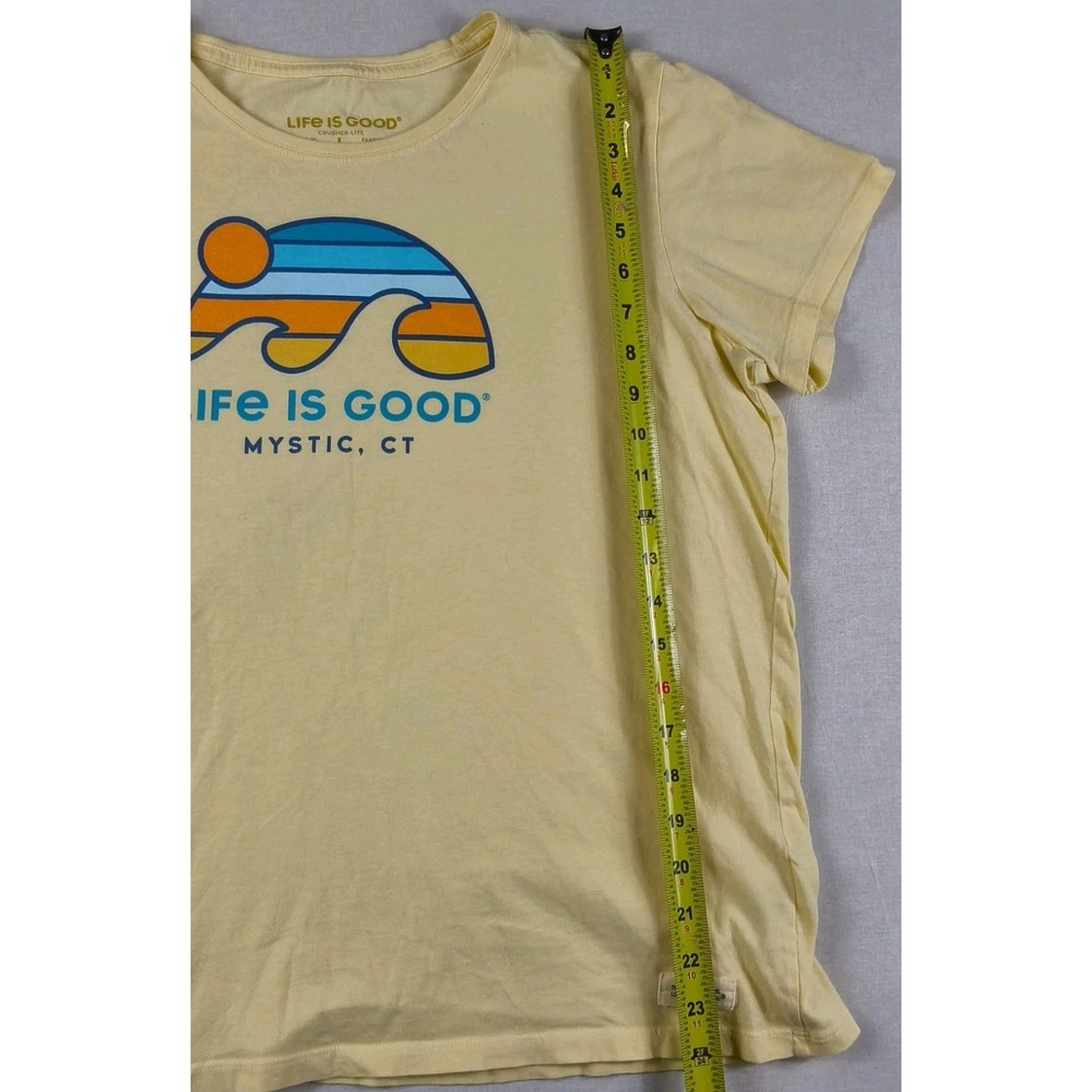Life Is Good Shirt Women L Yellow Mystic CT Crusher Lite Short Sleeve Sun... - Picture 4 of 5
